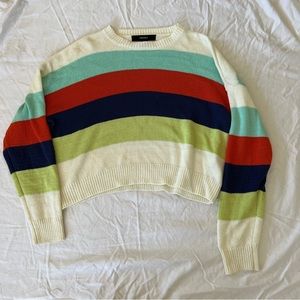Forever 21 Cropped Multicolor Colorblock Sweater